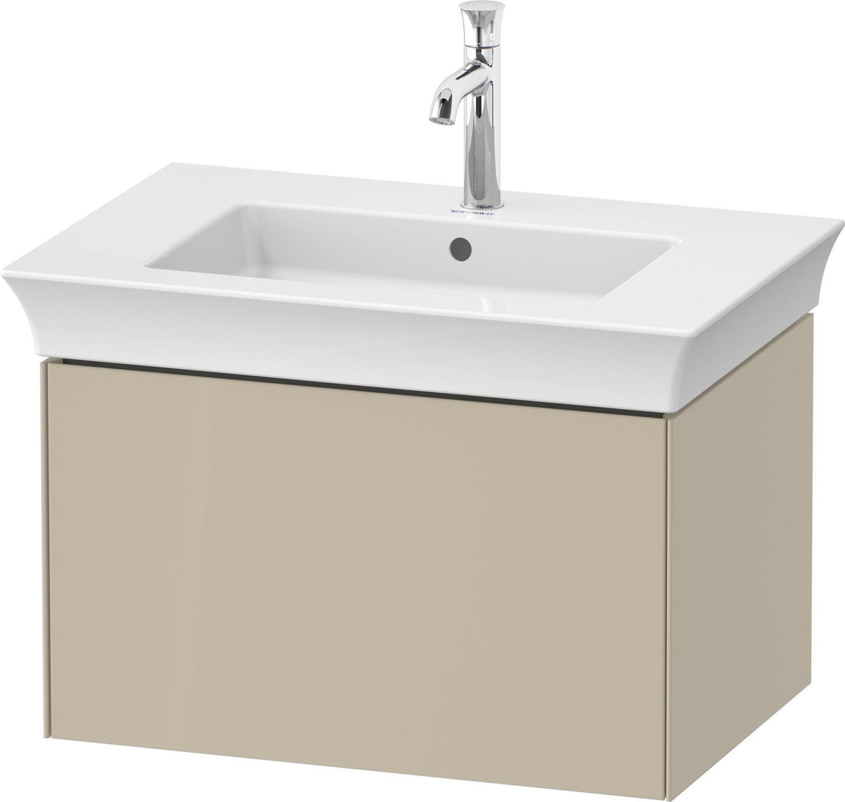 DURAVIT White Tulip Waschtischunterbau 684 mm wandhängend, 1 Auszug, Nussbaum/Taupe Hochglanz