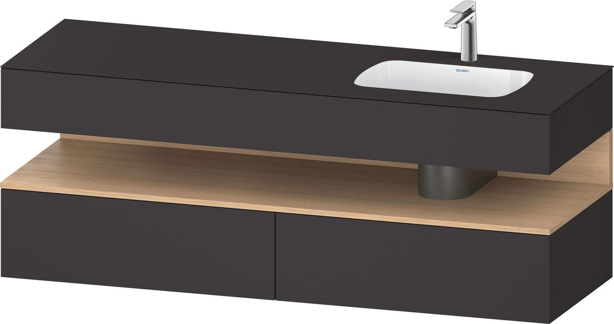 DURAVIT Qatego Einbauwaschtisch mit Konsolenwaschtischunterbau 1600 mm Weiß Matt