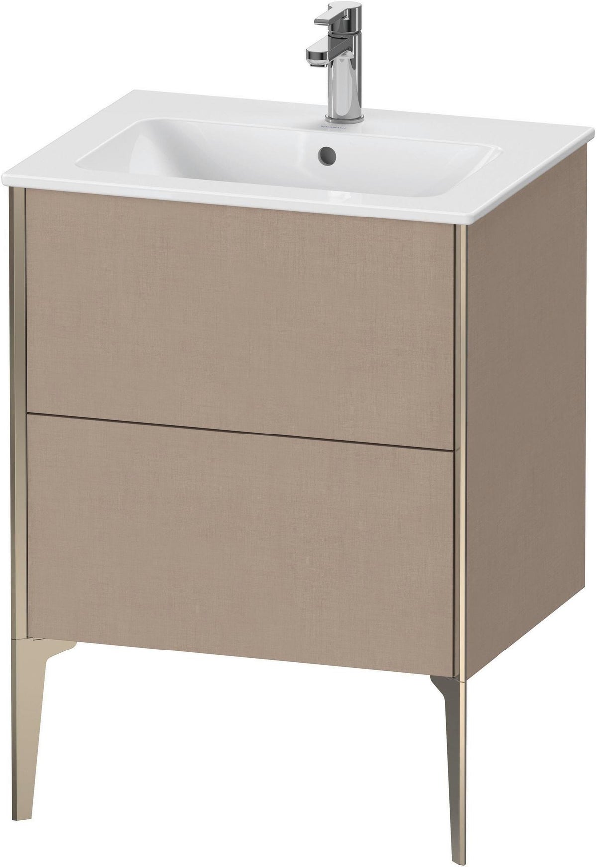 DURAVIT XViu Waschtischunterbau bodenstehend 610 mm, 2 Auszüge, weiß matt – Tip-On & Soft-Close