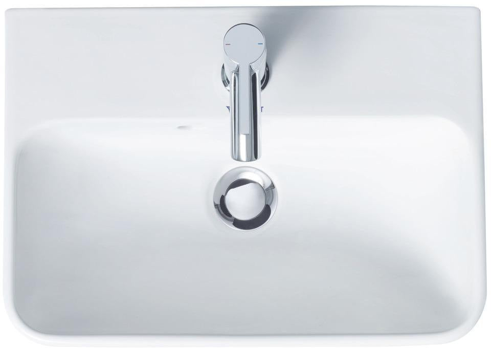 Duravit Waschtisch ME by Starck 600 mm Weiß Seidenmatt mit Überlauf und Hahnlochbank