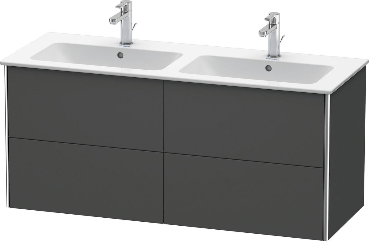 Duravit XSquare Waschtischunterbau 1280 mm, 4 Schubkästen, Betongrau Matt, wandhängend