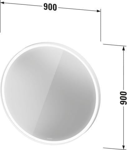 Duravit L-Cube Lichtspiegel 900 mm mit Sensor, LED-Beleuchtung und Spiegelheizung optional – Weiß