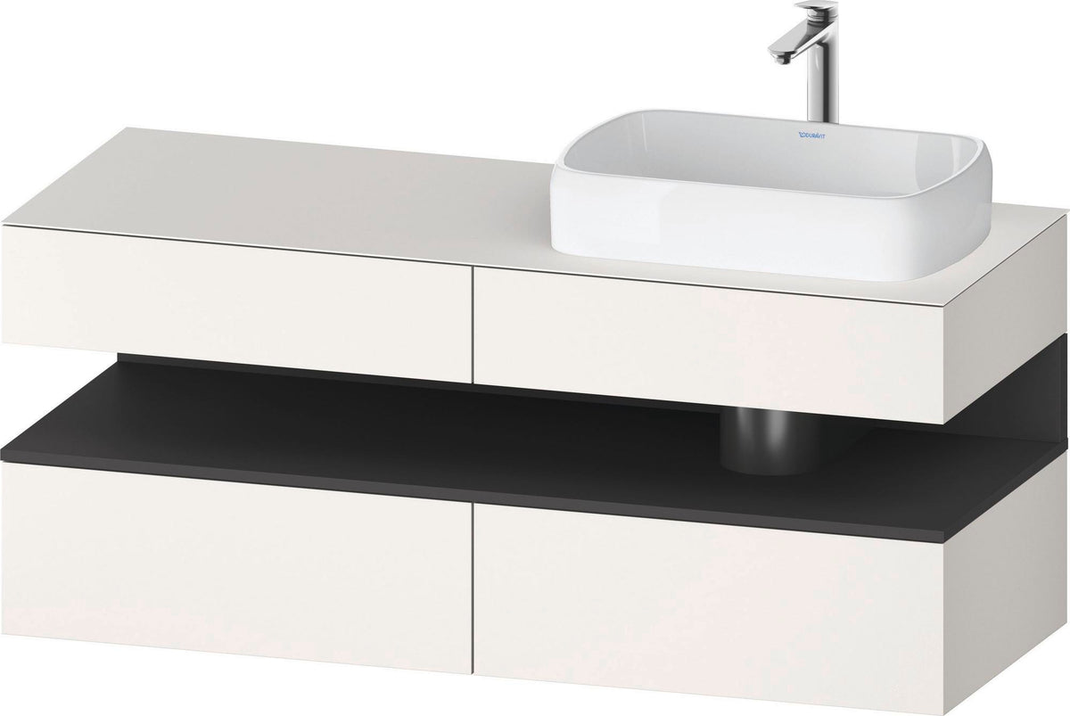 DURAVIT Qatego Konsolenwaschtischunterbau 1400 mm Weiß Matt Eiche Schwarz Matt wandhängend