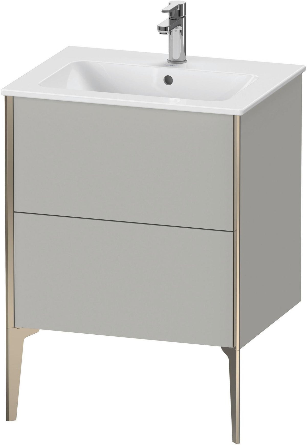 DURAVIT XViu Waschtischunterbau bodenstehend 610 mm, 2 Auszüge, weiß matt – Tip-On & Soft-Close
