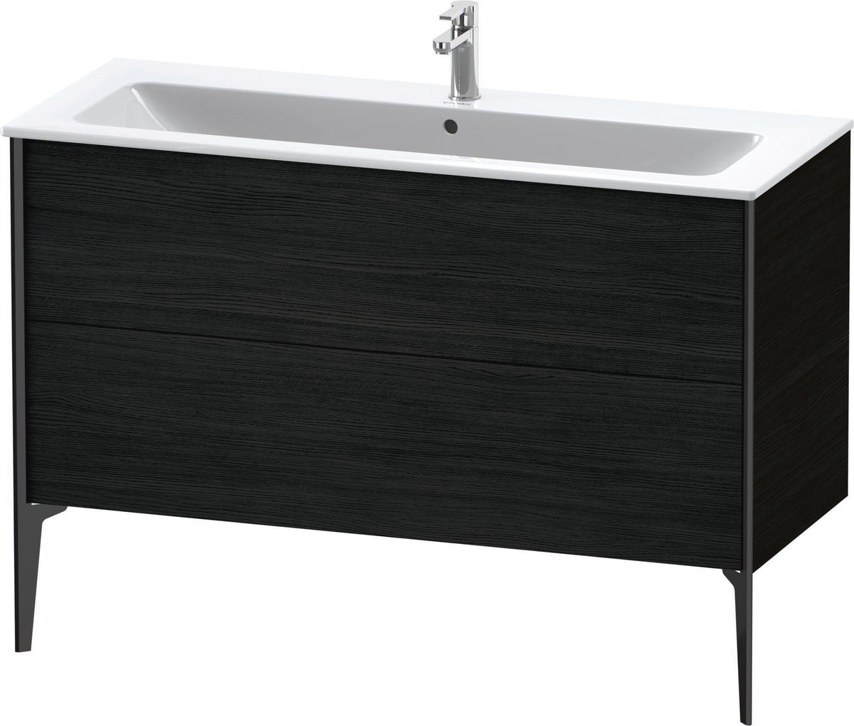 DURAVIT XViu Waschtischunterbau bodenstehend 1210 mm, 2 Auszüge, champagner matt/weiß matt