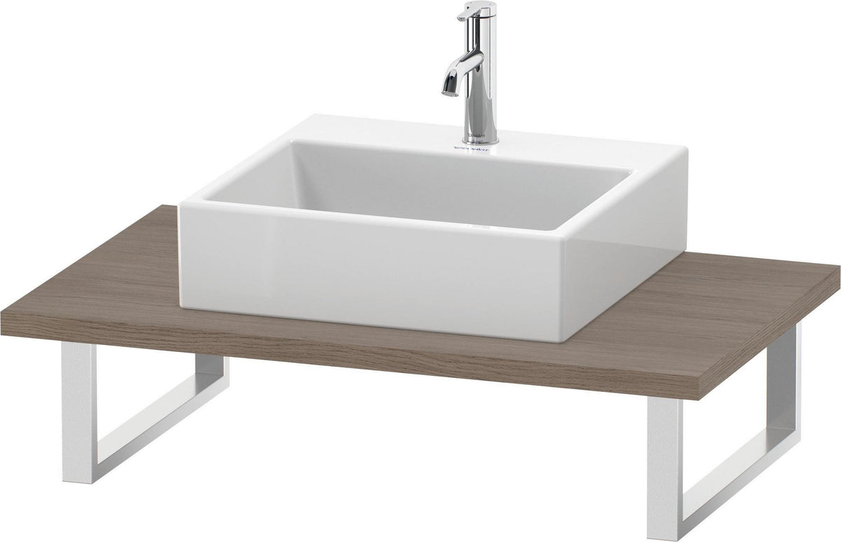 Duravit L-Cube Konsole variabel 550 mm tief, Amerikanischer Nussbaum, mit Ausschnitt