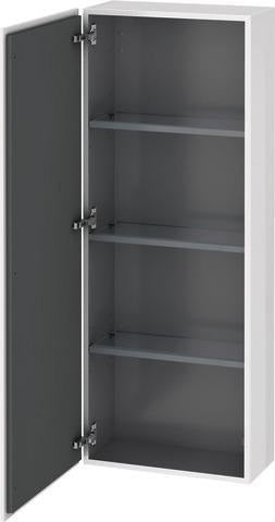 Duravit L-Cube Halbhochschrank 500 mm, 1 Tür links, betongrau matt, wandhängend, Soft-Close
