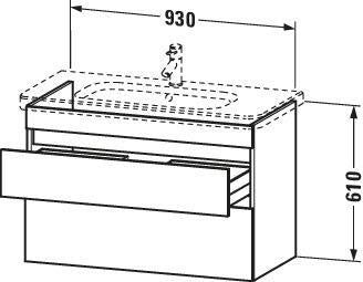 DURAVIT DuraStyle Waschtischunterbau wandhängend Eiche Terra/Weiß Matt 930 mm