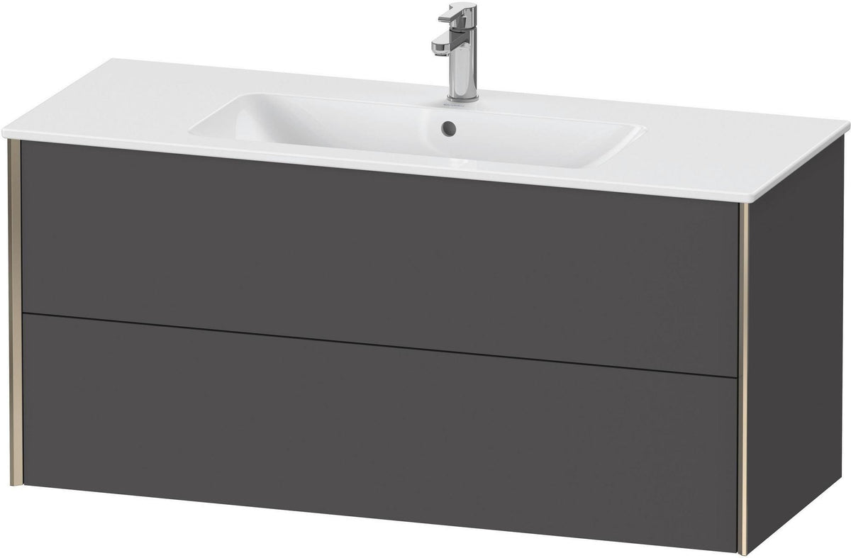 Duravit XViu Waschtischunterbau wandhängend 1210 mm, 2 Schubkästen, champagner matt/weiß matt