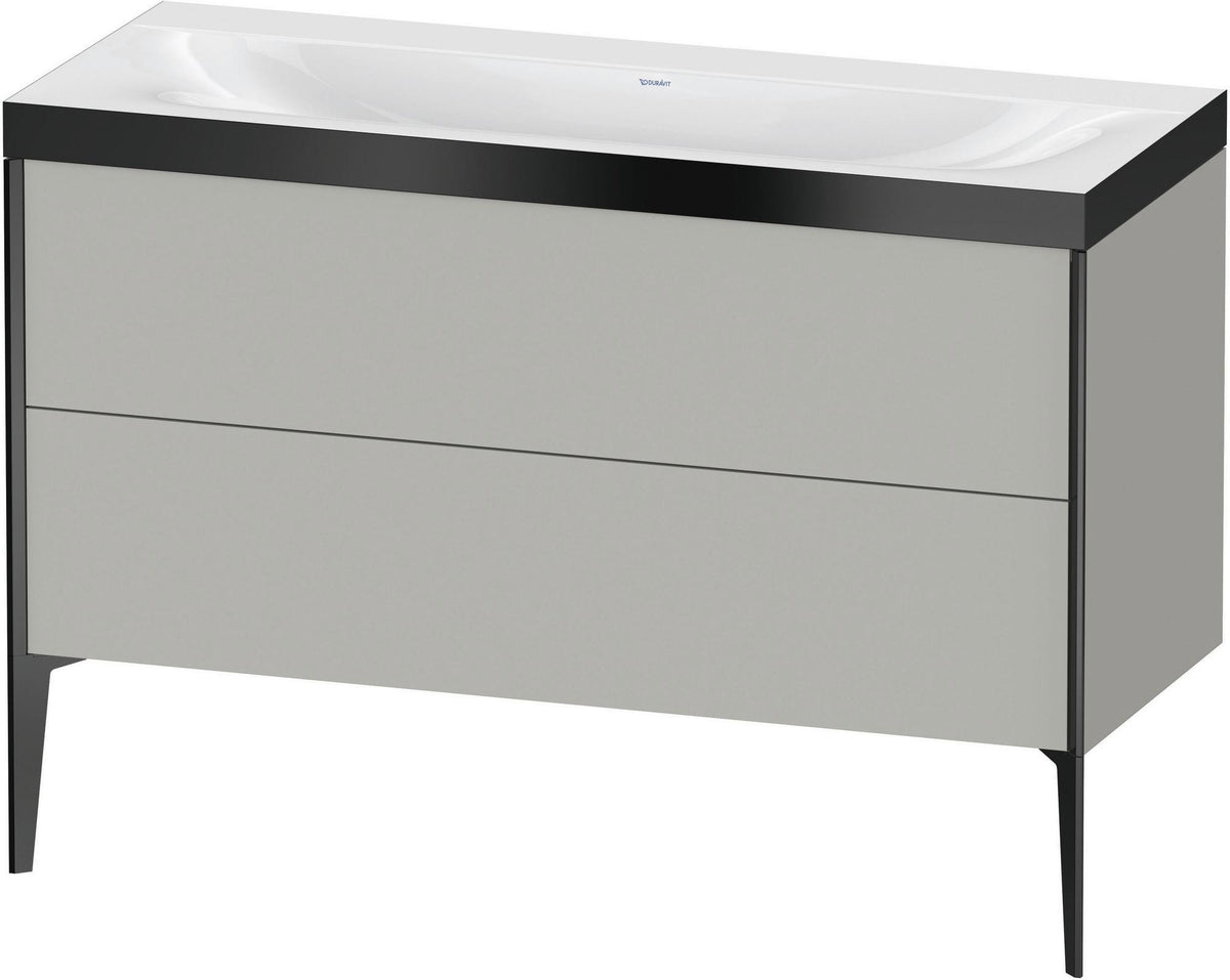 Duravit XViu c-bonded Waschtischunterbauset 1200 mm, 2 Auszüge, schwarz matt / betongrau matt