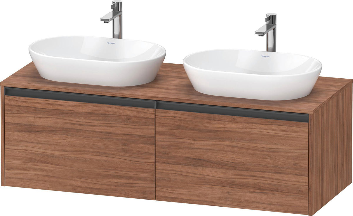 Duravit Ketho.2 Konsolen-Waschtischunterbau 1400 mm Betongrau Matt mit 2 Auszügen