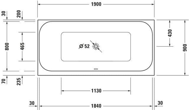 DURAVIT Happy D.2 Whirlwanne 1900x900mm mit Air-System, 2 Rückenschrägen, Weiß