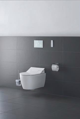 DURAVIT Karree Bürstengarnitur Chrom Wandhängend 95x95x350 mm – Weiß Matt Akzent