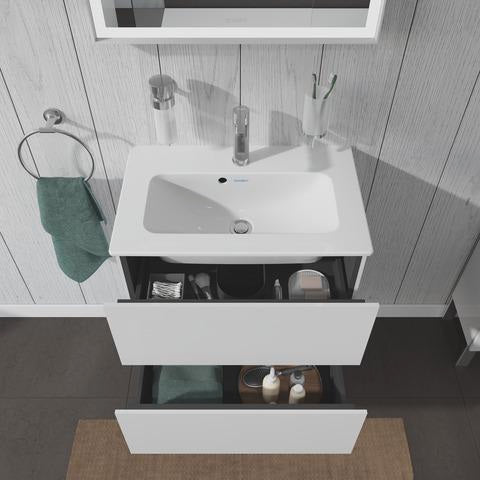 Duravit L-Cube Waschtischunterbau 620 mm Weiß Matt mit 2 Schubkästen und Tip-On Technik