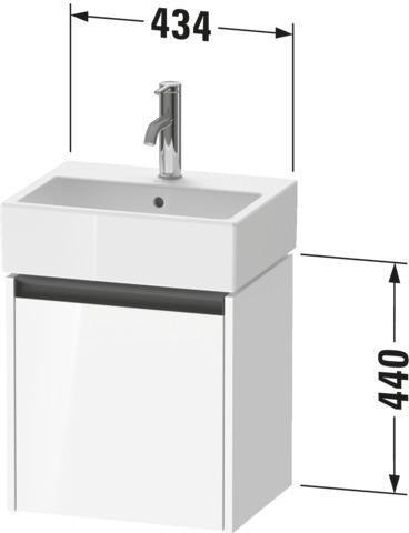 DURAVIT Ketho.2 Waschtischunterbau 434 mm, 1 Tür links, Eiche Terra Matt – Wandhängend