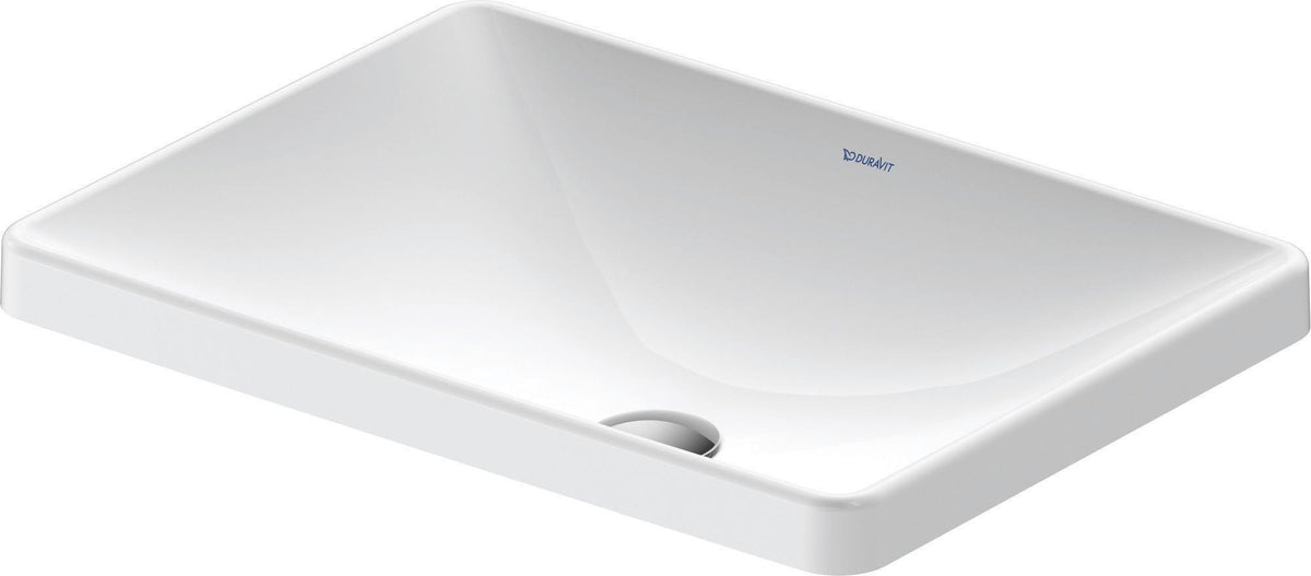 DURAVIT D-Neo Einbauwaschtisch 600 mm Weiß mit WonderGliss – ohne Überlauf & Hahnloch