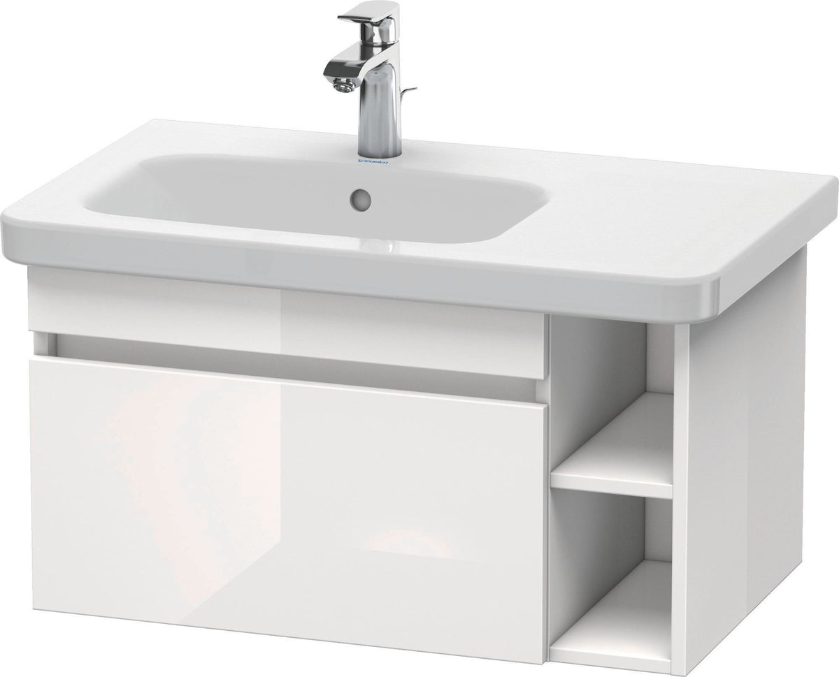 DURAVIT DuraStyle Waschtischunterbau 730 mm betongrau matt – wandhängend mit 1 Auszug & 2 offenen Fächern