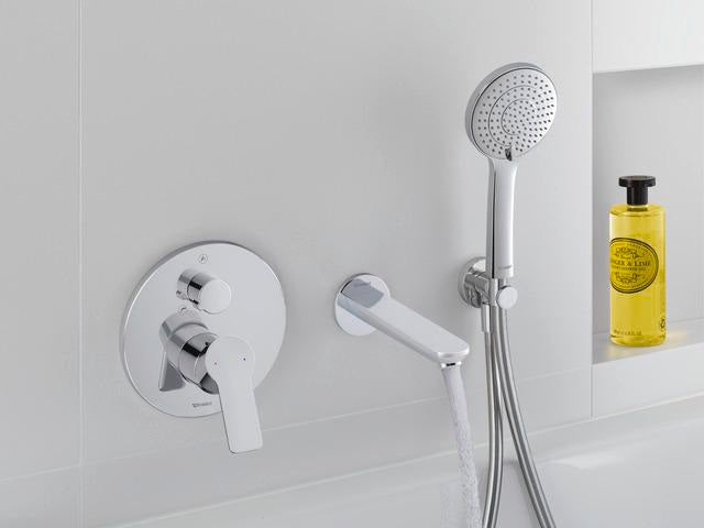 Duravit D-Code 2.0 Einhebel-Wannenmischer Unterputz Keramikmischsystem Schwarz Matt