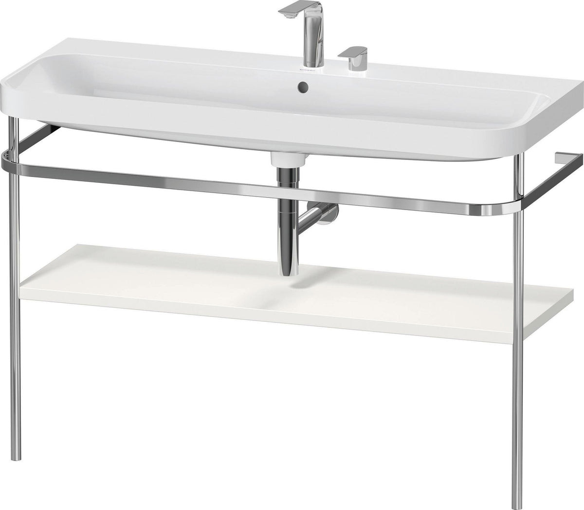 Duravit Happy D.2 c-shaped Waschtischset 1175 mm mit Metallkonsole und Waschschüssel