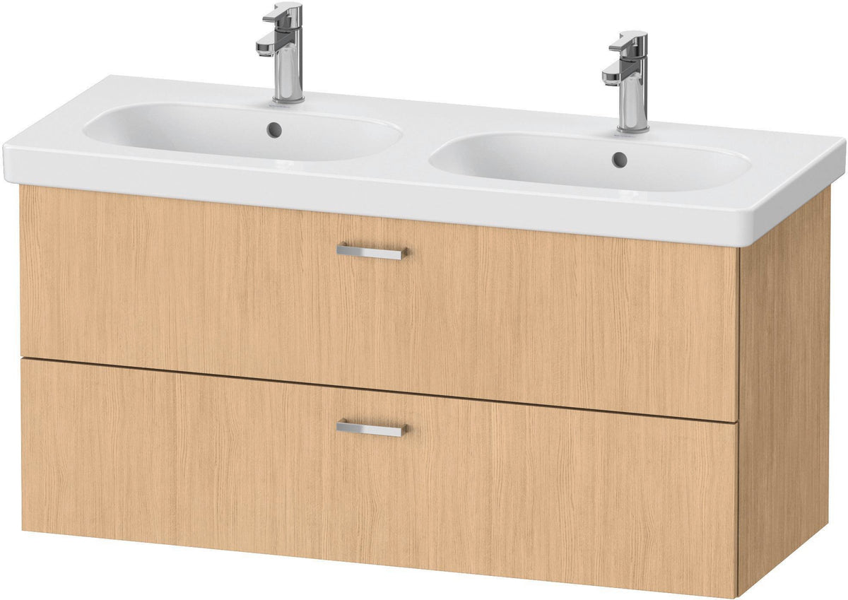 Duravit XBase Waschtischunterbau wandhängend 600 mm, 2 Schubladen, weiß matt – Soft-Close