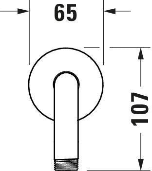 DURAVIT Brausearm L 210 mm Wandmontage Rosette rund Chrom – 1/2 Zoll Anschluss