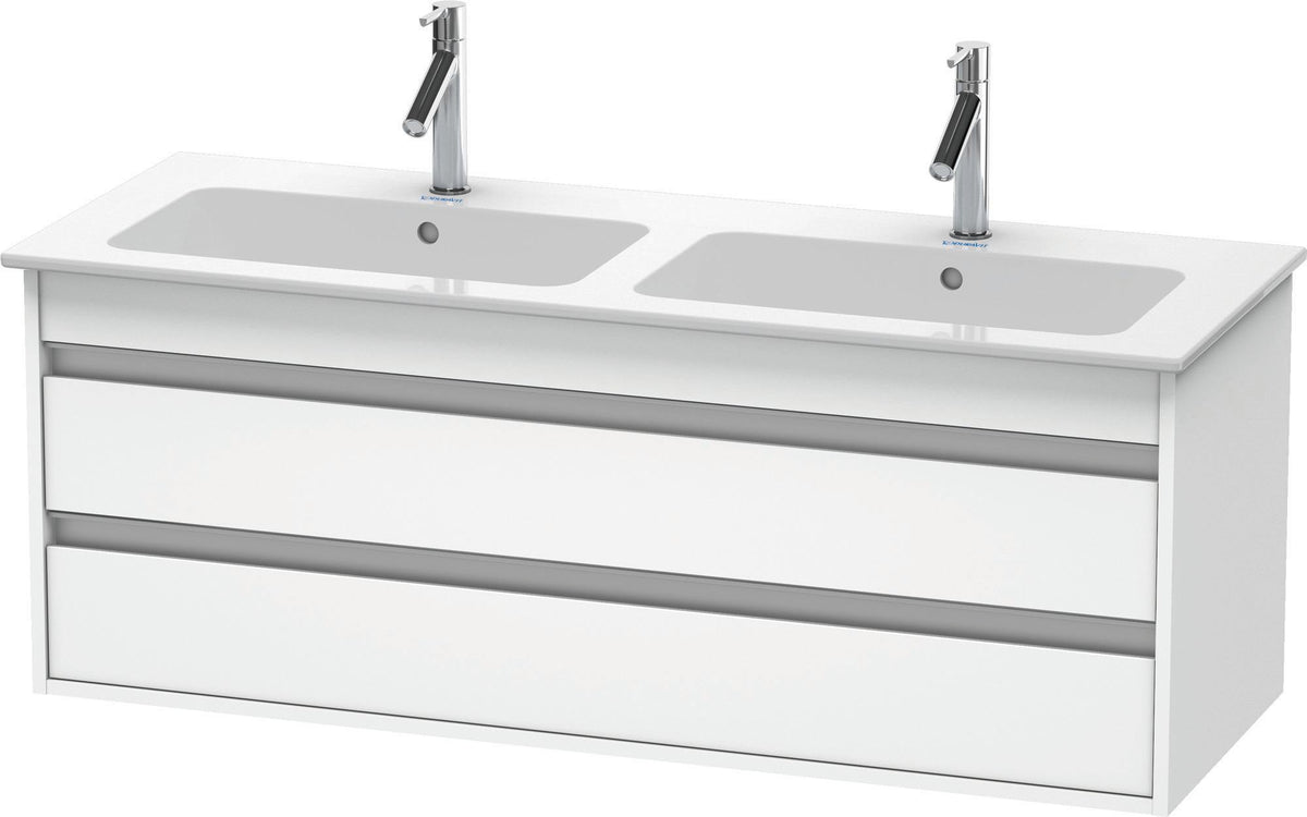 Duravit Ketho Waschtischunterbau 1270 mm, 2 Schubkästen, Weiß Matt, wandhängend, ME by Starck