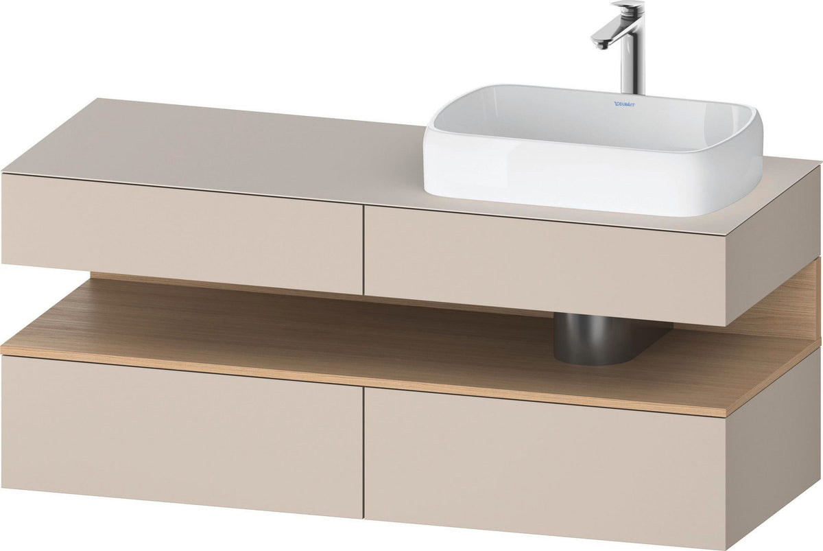 DURAVIT Qatego Konsolenwaschtischunterbau 1400 mm Weiß Matt Eiche Schwarz Matt wandhängend