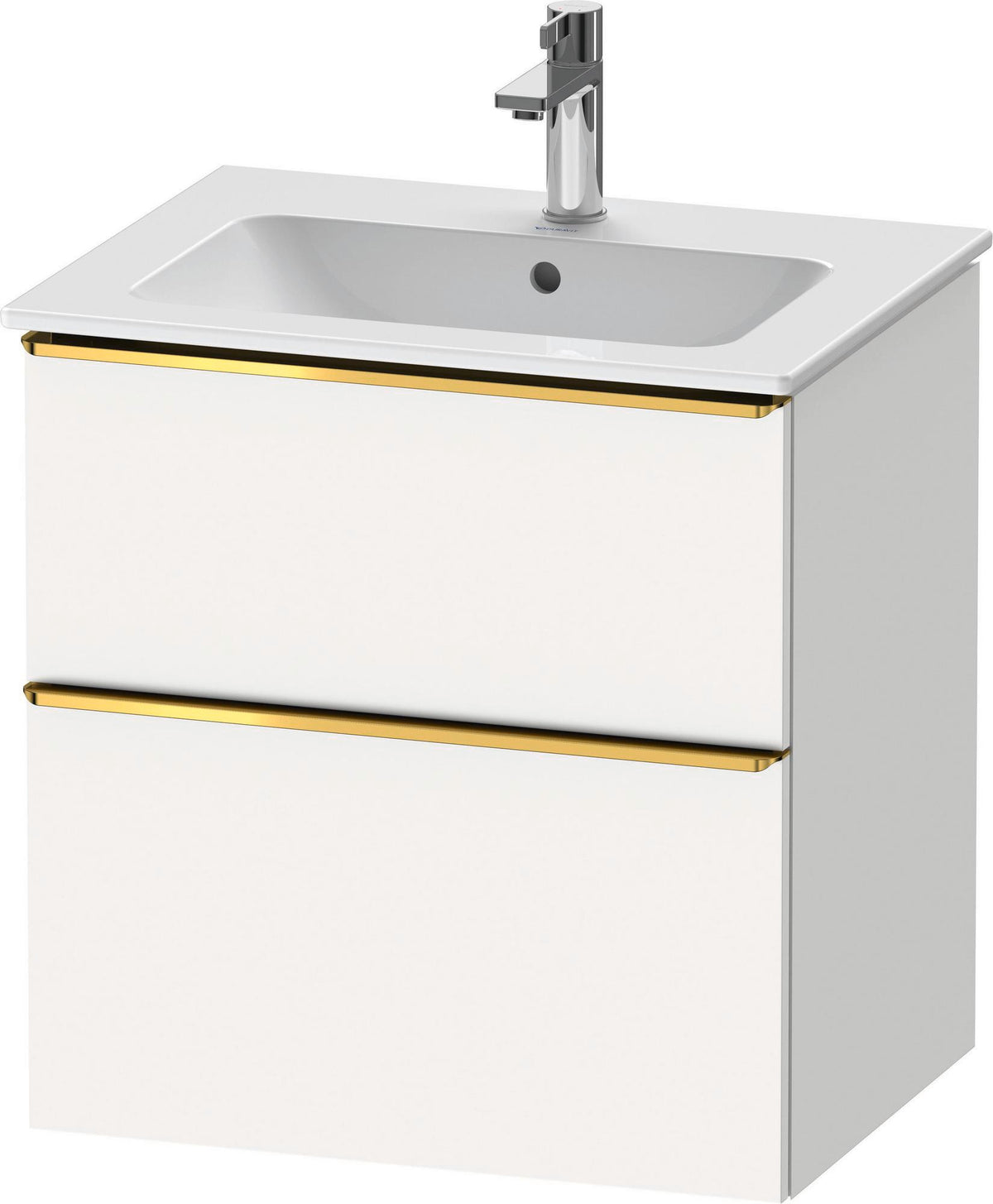 DURAVIT D-Neo Waschtischunterbau 610 mm Eiche Schwarz mit Bronze Griff – wandhängend