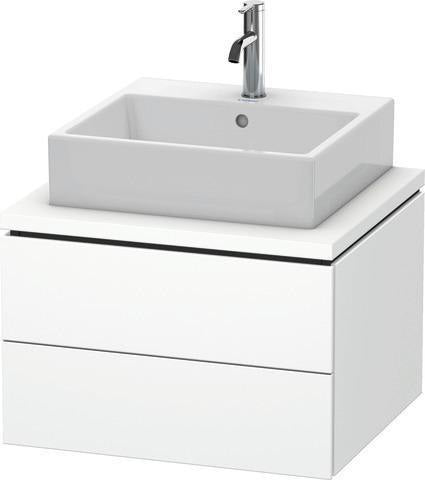 Duravit L-Cube Waschtischunterbau 620 mm taupe supermatt – 2 Schubkästen, Tip-On, wandmontiert