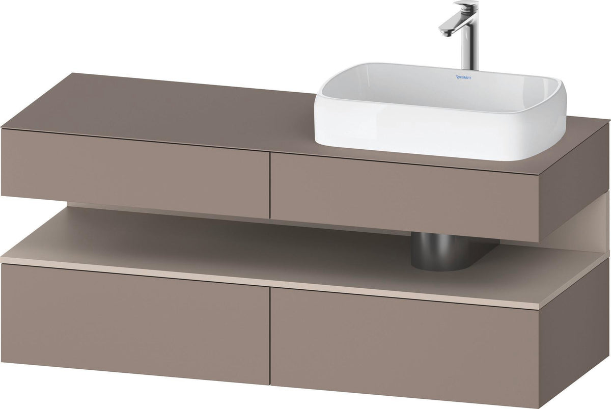 DURAVIT Qatego Konsolenwaschtischunterbau 1400 mm Weiß Matt Eiche Schwarz Matt wandhängend