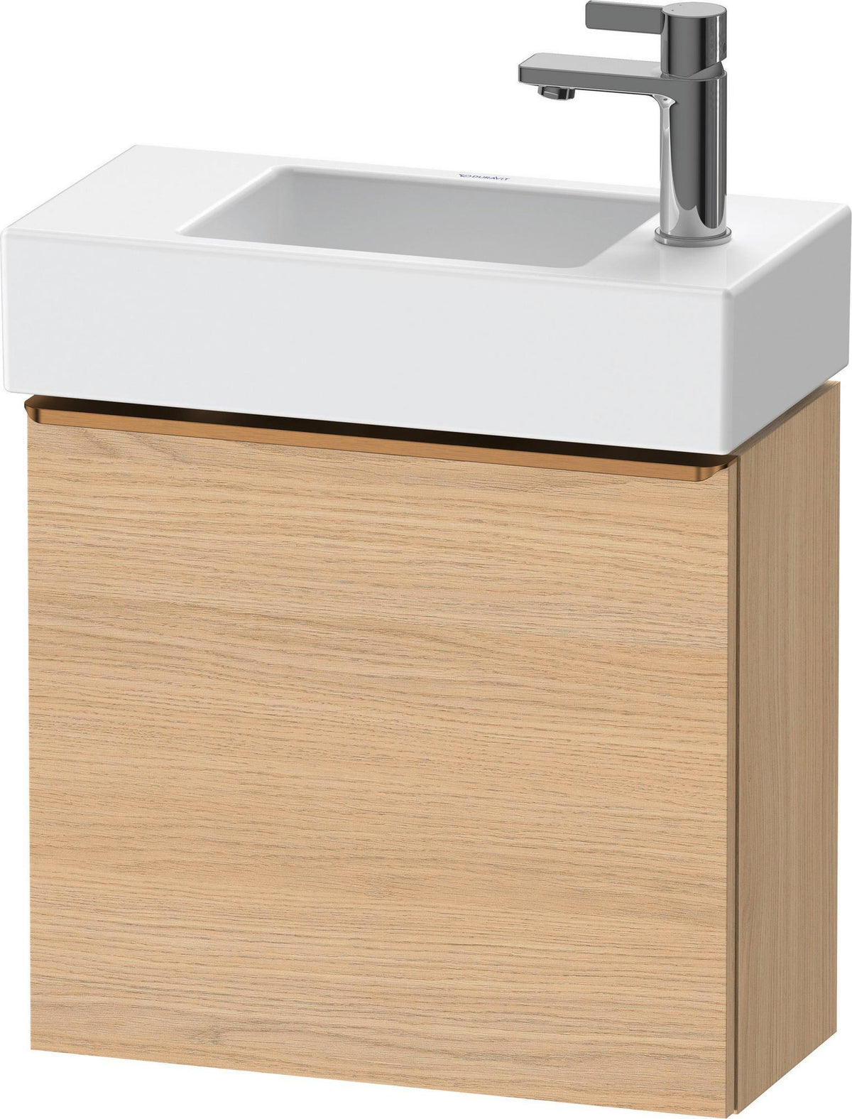 DURAVIT D-Neo Waschtischunterbau 484 mm betongrau matt mit Tür rechts und Bronze-Griff