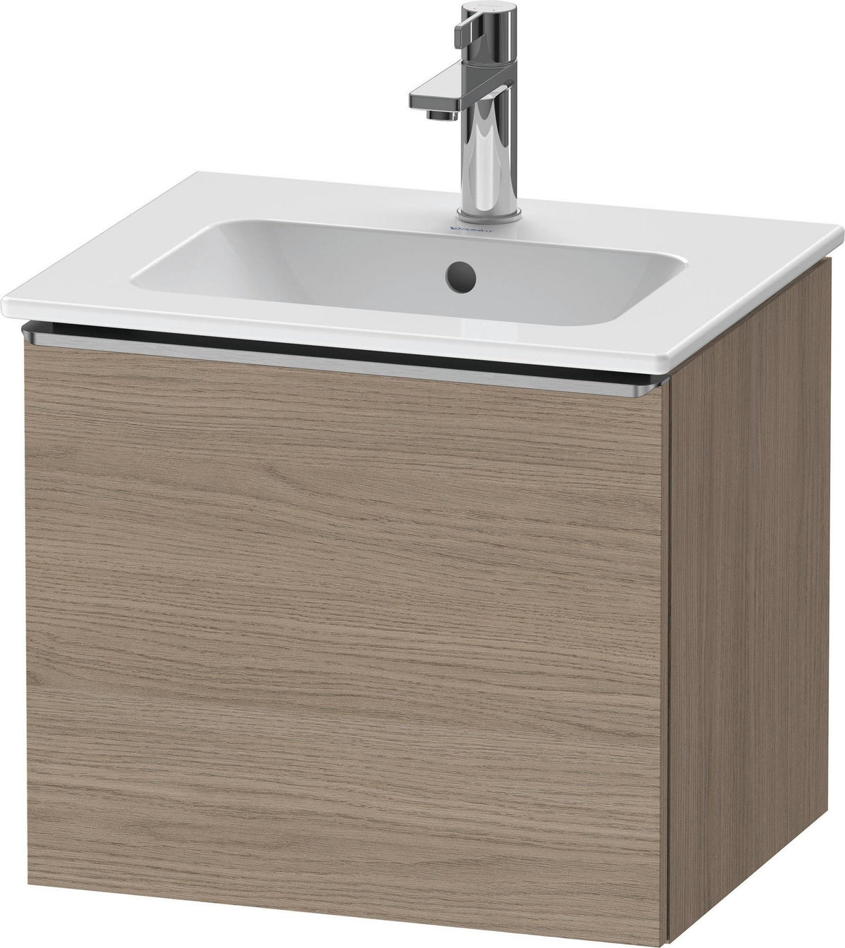 Duravit D-Neo Waschtischunterbau 510 mm Eiche Terra Matt mit Auszug und Chromgriff