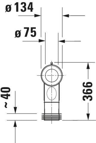Duravit Vario-Ablaufbogen Universal für Abgang senkrecht, Ø 90 mm, weiß