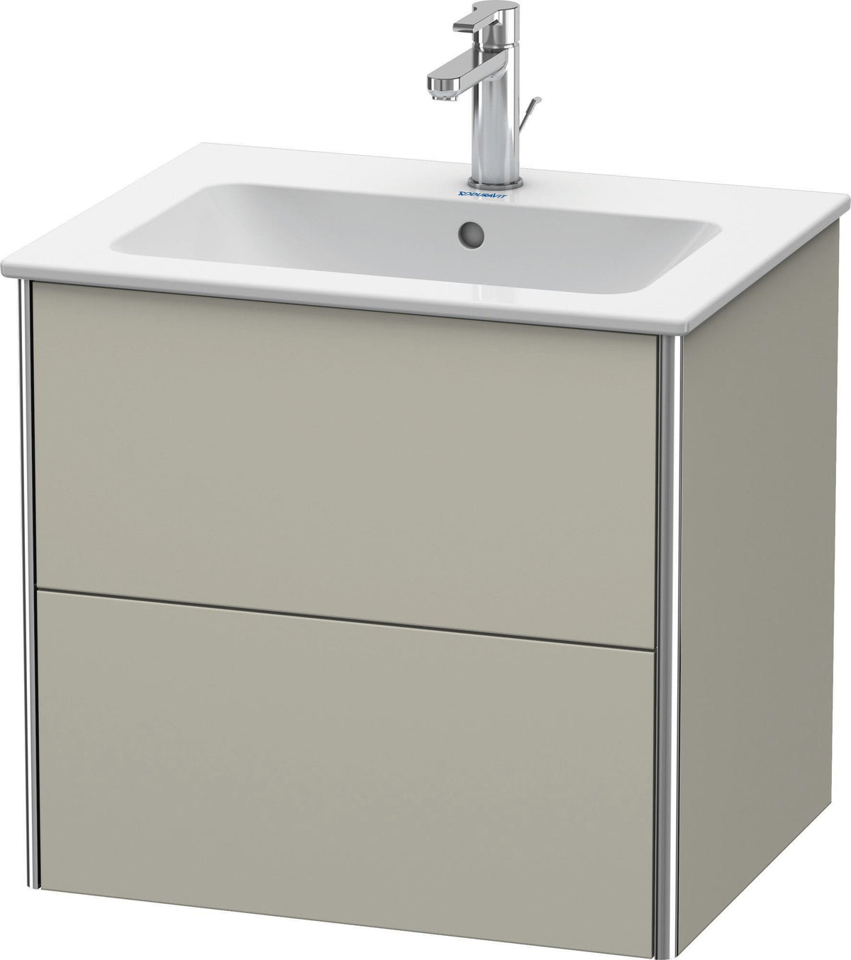 DURAVIT XSquare Waschtischunterbau 610 mm taupe seidenmatt, 2 Schubkästen, wandhängend