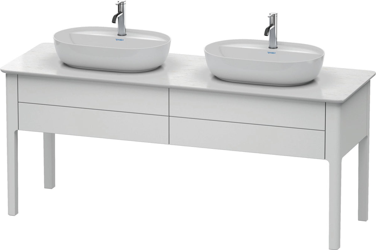 DURAVIT Luv Waschtischunterbau bodenstehend 1733 mm, 2 Auszüge, Weiß Seidenmatt, Tip-On