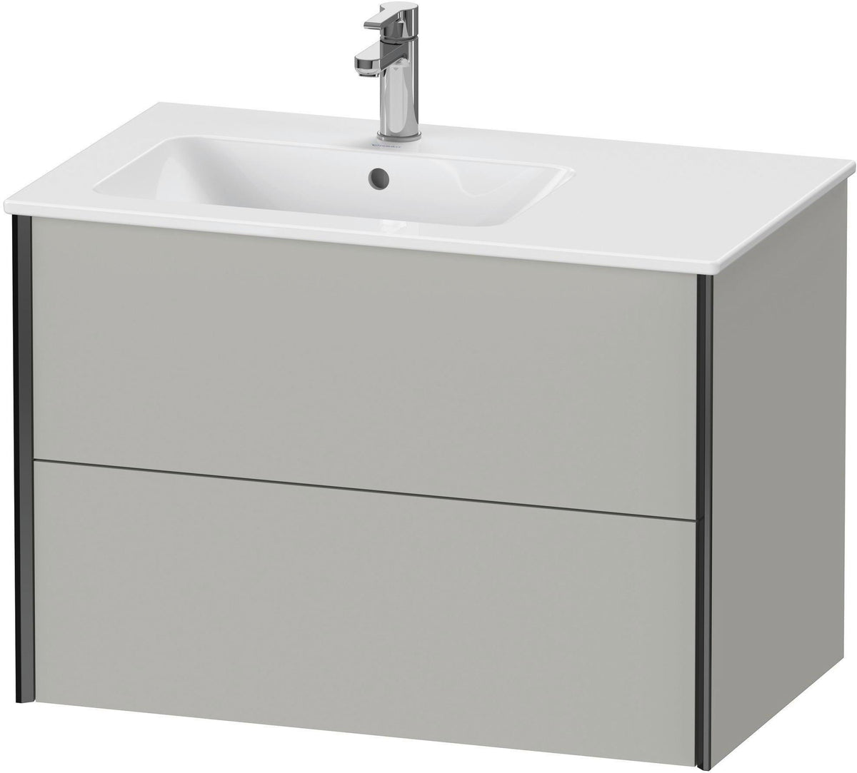 Duravit XViu Waschtischunterbau 810 mm wandhängend mit 2 Schubkästen, weiß matt, für Waschtisch links