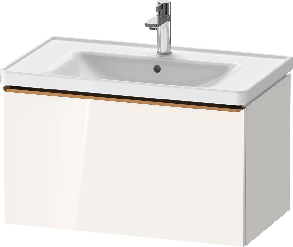 Duravit D-Neo Waschtischunterbau 784 mm Eiche Schwarz Matt mit 1 Auszug und Bronze-Griff
