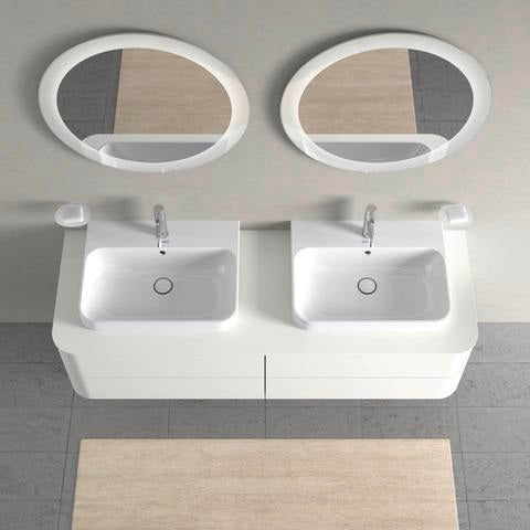 DURAVIT Aufsatzbecken Happy D.2 Plus 600 mm Weiß mit Überlauf und Hahnlochbank