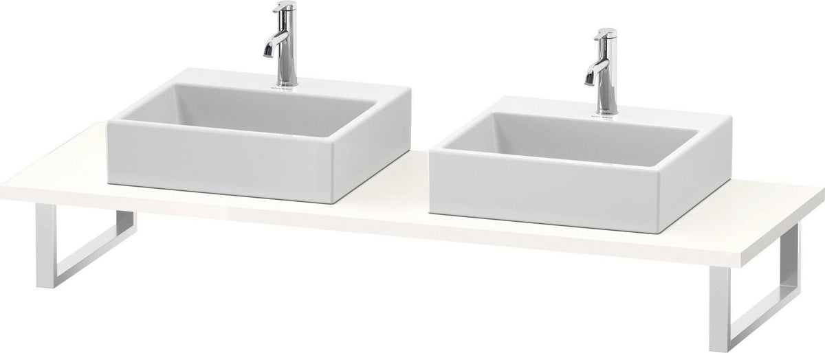 Duravit L-Cube Konsole variabel – 2 Ausschnitte, 550 mm Tiefe, Weiß Matt