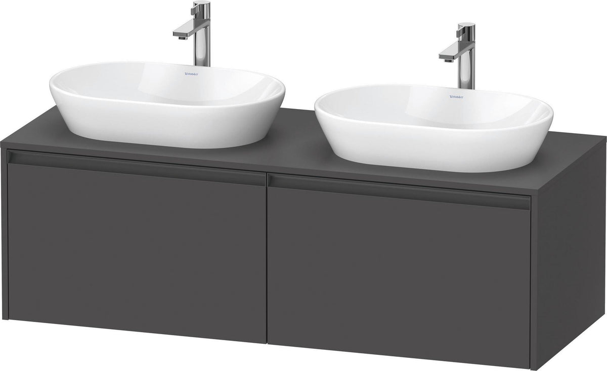 Duravit Ketho.2 Konsolen-Waschtischunterbau 1400 mm Betongrau Matt mit 2 Auszügen