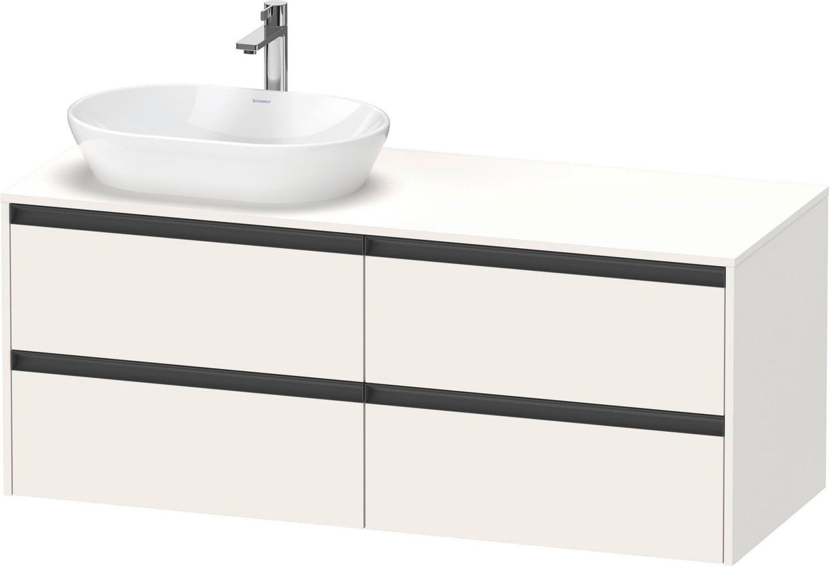 Duravit Ketho.2 Waschtischunterbau 1400 mm betongrau matt mit 4 Schubkästen