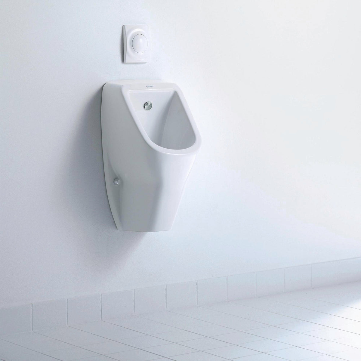 Duravit D-Code Urinal weiß spülrandlos mit Fliege Zulauf hinten 305 mm