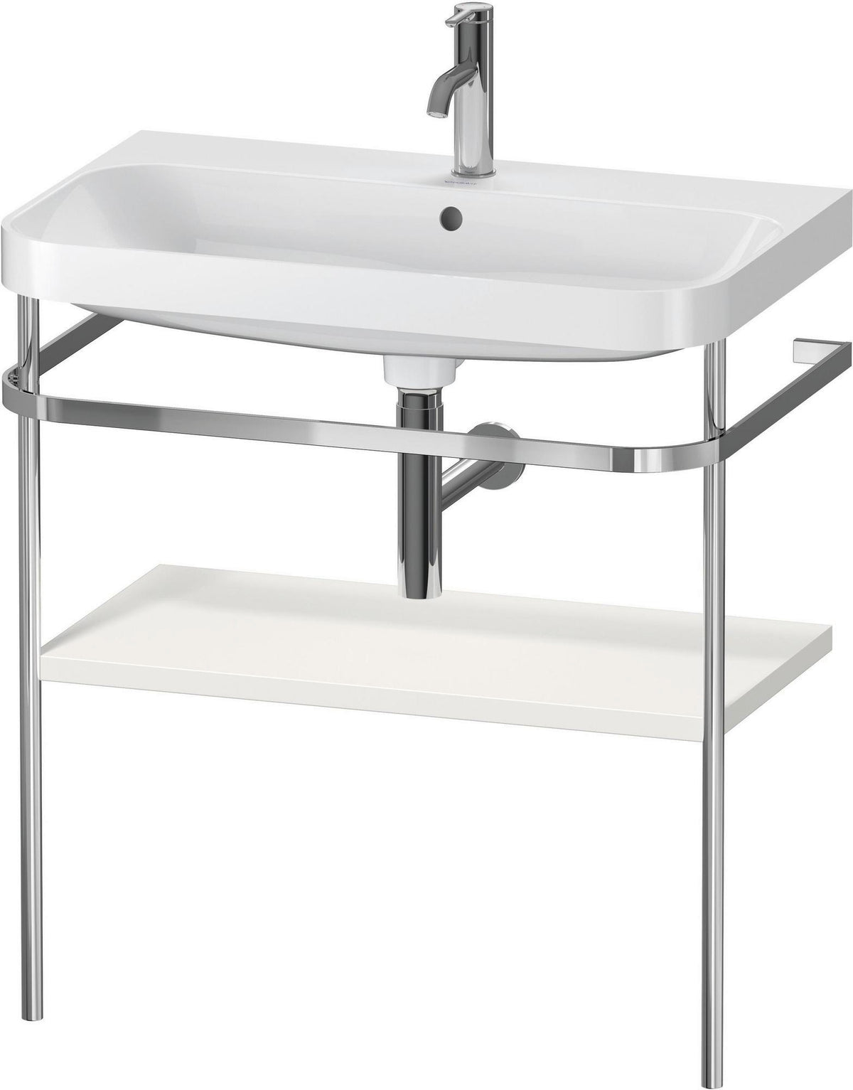 DURAVIT Happy D.2 c-shaped Waschtisch-Set 775 mm mit Metallkonsole, taupe seidenmatt