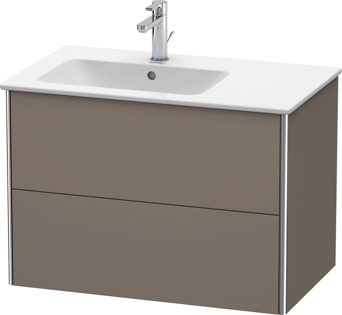 Duravit XSquare Waschtischunterbau 810 mm betongrau matt mit 2 Schubkästen und Tip-On-Technik