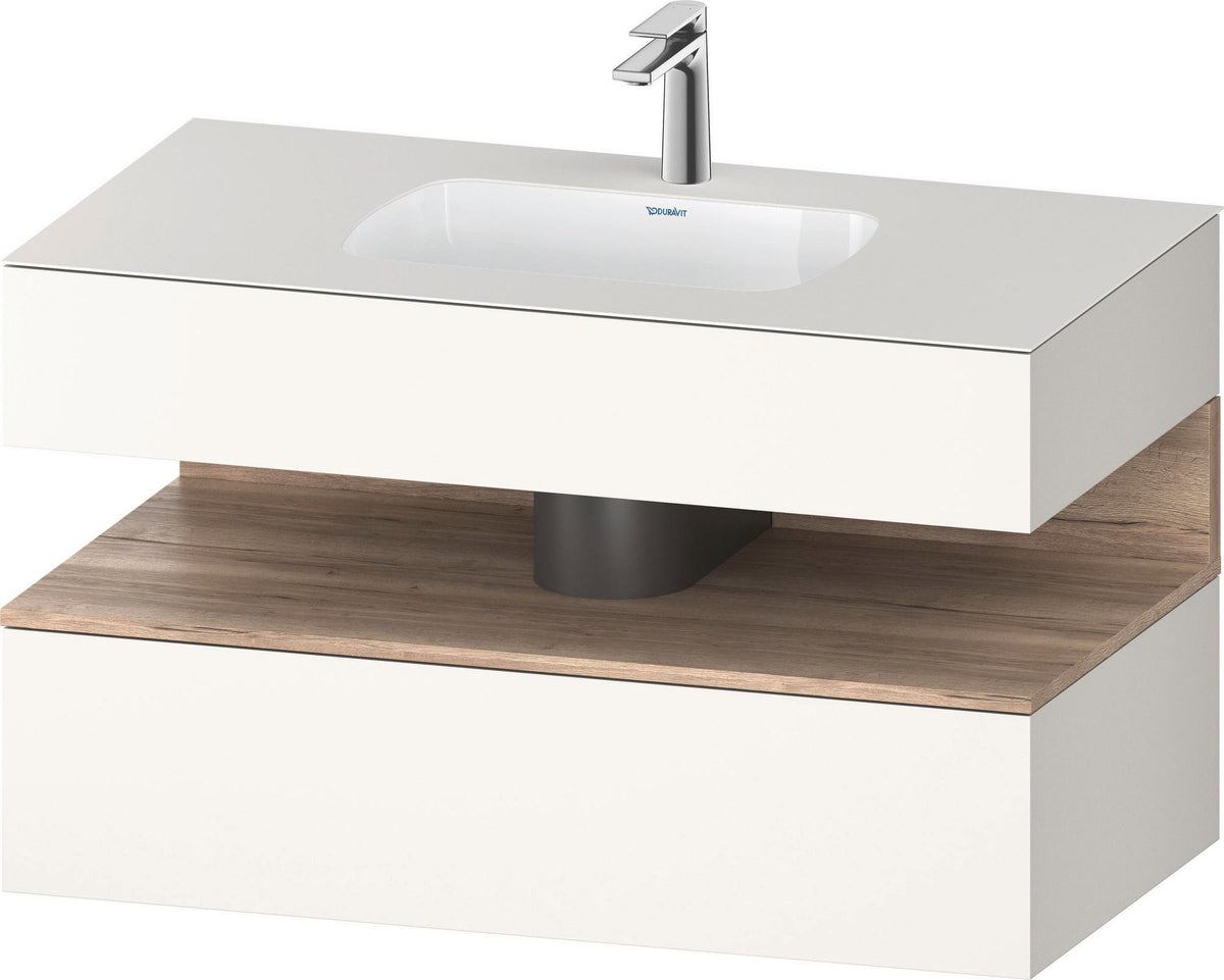 DURAVIT Qatego Einbauwaschtisch mit Konsolenwaschtischunterbau 1000 mm, 1 Auszug, antibakteriell