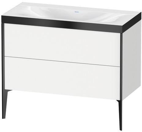 DURAVIT XViu Möbelwaschtischset 1000 mm mit Unterschrank Nussbaum und Keramikwaschtisch