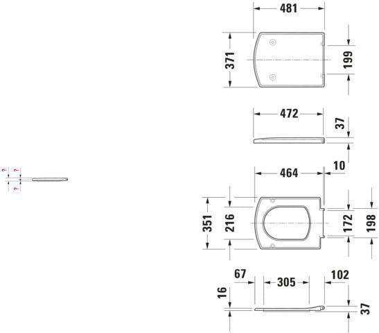 DURAVIT WC-Sitz Caro Weiß mit Edelstahl-Scharnieren – Duroplast, glänzend