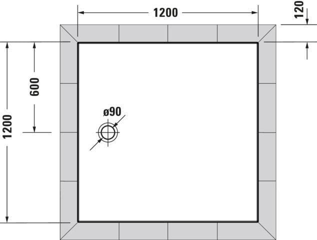 DURAVIT Tempano Duschwanne 800x800x40mm Weiß mit Antislip – Quadratische Brausewanne aus Sanitäracryl