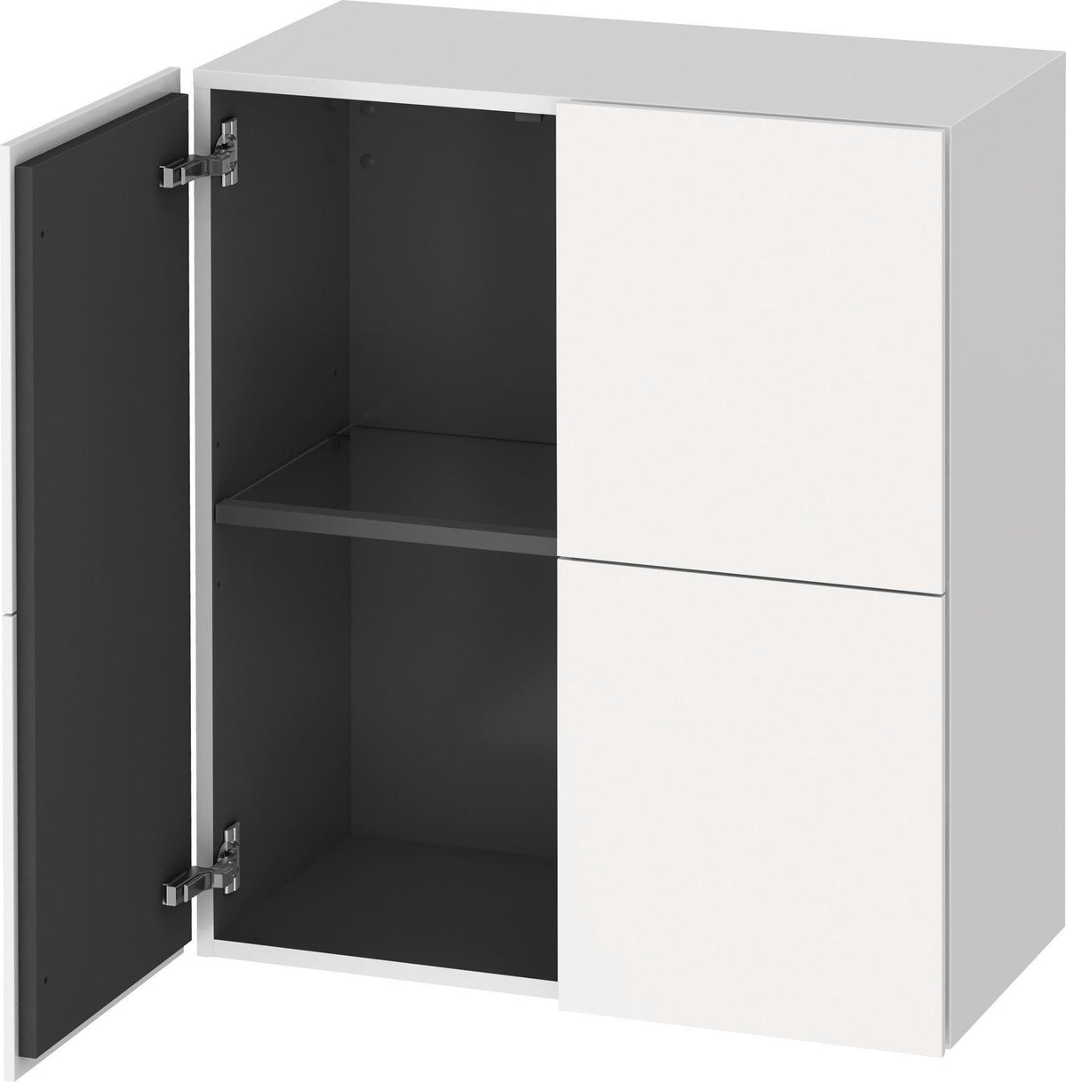 Duravit L-Cube Halbhochschrank 700 mm, 2 Türen, Taupe matt, Soft-Close, wandhängend