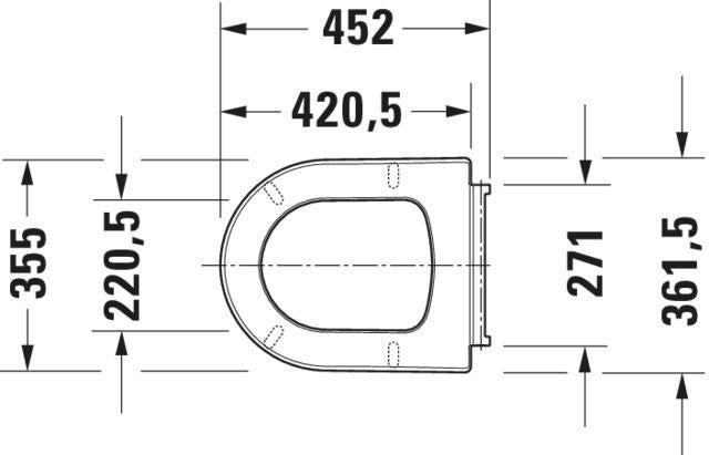 DURAVIT ME by Starck WC-Sitz mit Absenkautomatik, Duroplast, weiß, 458x374x40mm